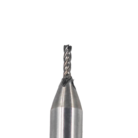 Close-up of 5 Pack End Mill Cutter Set 1 Sixteenth Inch Diameter Four Flute CNC Milling Bit For Aluminum And Wood Processing Pro Grade Precision Heavy Duty Durable Balanced Design For Smooth Cutting And Long Tool Life