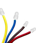 Electrical wire set with five color-coded wires and white insulated end caps