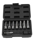 Premium Anu Limen Screw Extractor Set Kills Stripped Broken Bolts Easy! 9 Piece 3/8 Drive Chrome Moly Killer Kit For Damaged Studs And Threads., black case with 7 chrome moly screw extractors and adapter