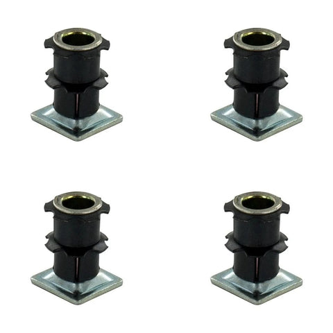 Double Star Threaded Caster Insert In Heat Treated Steel For 3/4 Inch Square 16-18 Gauge Tubing With Deep Setting 5/16-18 Thread