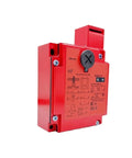 Heavy Duty Safety Door Switch With Insert Solenoid Guard Lock For Industrial Machinery mounted on a wall, featuring a red sturdy housing.