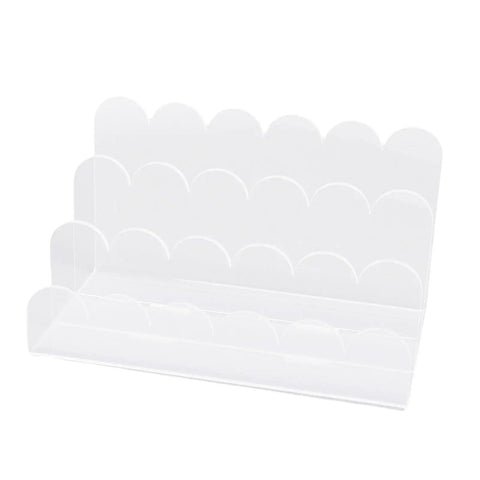 Acrylic Mail Sorter With Three Slots For Letters Envelopes Bills And Small Office Supplies A Clear Wavy Desk Organizer