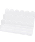 Three Compartment Clear Vertical Mail Holder Desk Organizer with Divider for Home and Office in transparent acrylic, side view