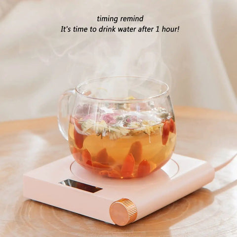 Ultra Smooth Electric Coffee Mug Warmer Usb Powered Cup Heater With Five Level Temp Control Auto Shut Off Compact Base keeps hot tea steaming.