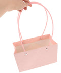 Pink Flower Bouquet Bags With Handle 10 Pack Pro Grade Kraft Paper Floral Packaging Bags Large Capacity Elegant Diamond Pattern