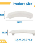 Heavy Duty Washing Machine Repair Kit With Suspension Springs Counterweight Pads And Tub Wear Pads DIY Friendly For Whirlpool Kenmore Washers Includes WP63907 W10250667 And 285744 Parts To Restore Drum Support And Quiet Spin. 3pcs 285744 pads, 2.35in x 0.48in