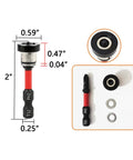 Magnetic Drywall Screw Setter Bits Set With Adjustable Depth and Removable Aluminum Collar PH2 Positioning dimensions