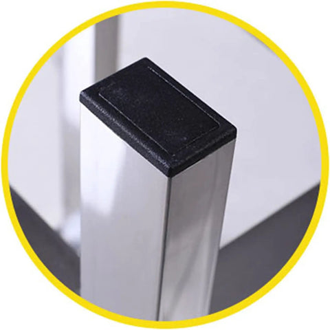 Close-up of Sturdy 304 Stainless Steel Square Stool leg with non-slip foot for Factory Lab and Workshop Use Dust Free and Easy to Clean