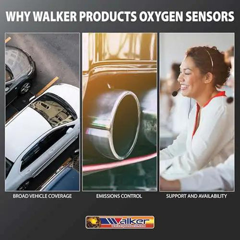 Image showcasing Walker Products oxygen sensors for vehicle coverage, emissions control, support, aligning with 4 Wire O2 Sensor benefits.