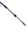 Universal 23 Ft Outboard Shift And Throttle Cable Set For 3300 33C Control Boxes Blue end close-up