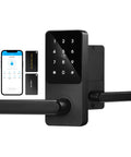 Keyless Entry Smart Door Lock With Keypad, Fingerprint Scanner, Auto Lock, And Smartphone Control, Black Finish