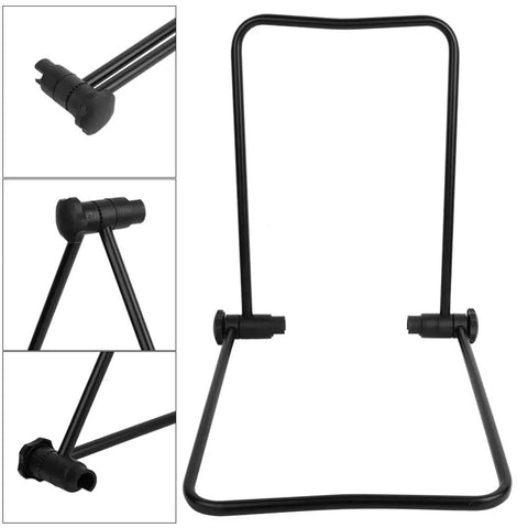 Adjustable Floor Bike Repair Stand For Road Mountain And E Bikes Indoor Outdoor Maintenance Rack, Black, Foldable Design