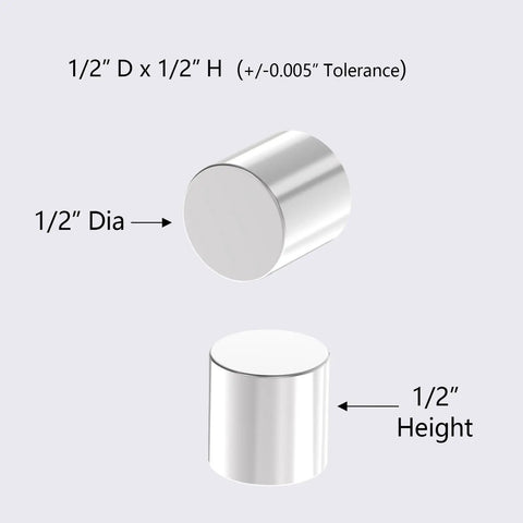 12 Pack N52 Neodymium Round Magnets, 1/2 Inch By 1/2 Inch Cylinders, Anti Corrosion Coated, Ultra Strong Rare Earth Magnets For Lifting, Holding And Fastening, Universal Magnetic Holder Tool