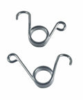 Go Kart Steering Spindle Bracket Set Heavy Duty Five Eighth Inch Axle And Four And A Half Inch Long Brake And Throttle Pedal Kit Fits Predator 212cc 196cc 301cc 420cc Yerf Dog Manco Azusa Go Kart Parts Silver torsion springs close-up.