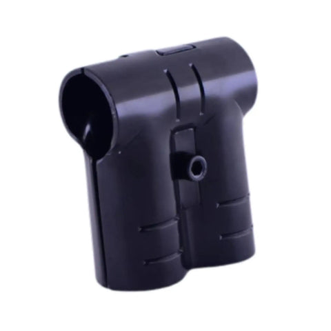 Two-Piece Round Pipe Clamp Connector Kit For Handrails And Structural Fittings shown in black steel with bolt-on setup