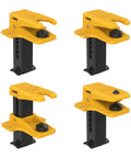 All In One Universal Brake Line Clamp Kit, Four Piece Set for brake, fuel, air conditioning lines in yellow and black.