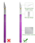 26 Piece Gundam Model Tools Kit For Builders DIY Friendly Set with precision purple utility knife showing features.
