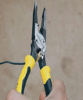 Person using Workhorse Needle Nose Pliers With Long Reach For Crimping, Cutting, Stripping And Looping Wire, Made In USA