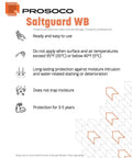 Prosoco Saltguard WB information sheet highlighting moisture protection for concrete and prevention of water and salt damage.