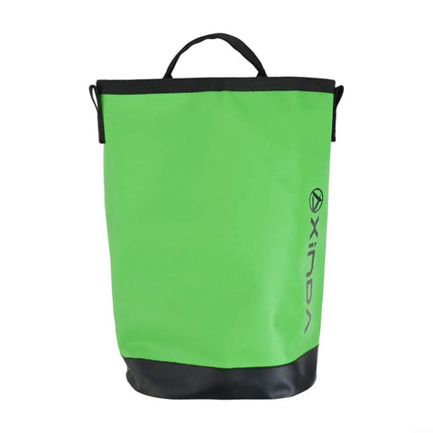 Front view of green climbing tool bag, part of Climbing Tool Bag With Adjustable Waist Belt, 5L Rope Storage Pouch design for climbing.