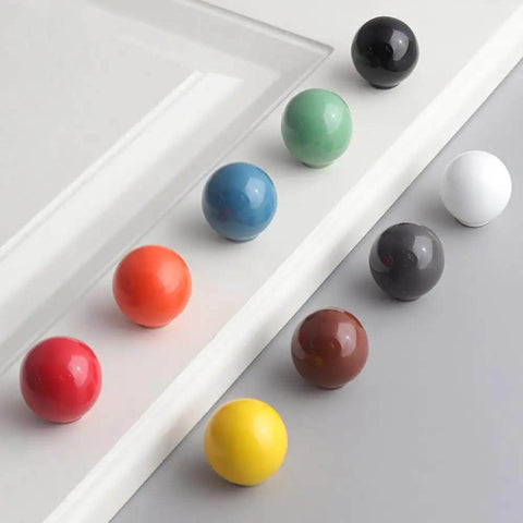 Bright Yellow Ceramic Dresser Knobs And Premium Drawer Pulls For Kitchen Cabinets Snag 8 Pack including colorful round designs.