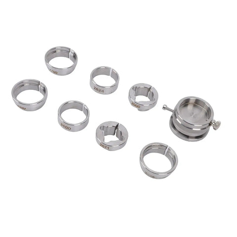 8 Piece Watch Movement Holder Kit With Main Support For 2824 2671 7750 2000 8500 3100 3135 Movements in stainless steel.