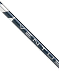 Ventus Blue Golf Shaft Featuring VeloCore Tech For Mid Launch And Controlled Spin close-up view with logo detail.