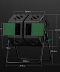 Heavy Duty 45 Gallon Plastic Compost Bin With Dual Chamber Rotating Tumbler, 2 Sliding Doors, Weather Resistant Outdoor