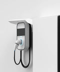 Rock Solid Abs White Ev Charger Rain Cover For Outdoor Charging Stations And Control Panel Boxes That Slaps On Fast To Keep Your Gear Drip Proof Through Every Season on a wall-mounted EV charger.