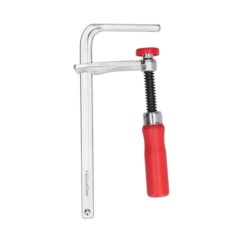 Adjustable Aluminum F Clamp For Woodworking With Poplar Handle, die-cast aluminum body, large clamping power, red non-slip handle