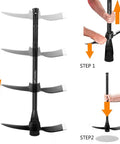 Forged Adze Pick And Mattock With 36 Inch Fiberglass Handle, 5 Pound Head, demonstrating dual-head function and steps for use