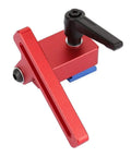 Close-up view of Heavy Duty Cnc Machined Aluminum Miter Track Stop Block Fits 30mm T Slot Rails with a clamping knob.