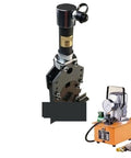 Heavy Duty FGQ 50 Hydraulic Punching Machine With Electric Pump For Galvanized Steel Square Tube And Angle Iron Cutting Dies 3mm Thickness showing cutter and pump.