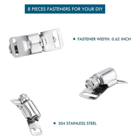 Heavy Duty 2 Set Of 304 Stainless Steel Worm Gear Hose Clamps With 11 Point 5 Feet Strap Kit For Secure Mechanical Grip And Rigid Core Construction That Won't Slip Under Pressure, 0.62 inch