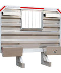 Built To Spec Aluminum Headache Rack And Logger Toolbox Kit For Big Rigs Featuring Dimpled Mirror Finish Flatbed Cargo Setup with chain hooks.