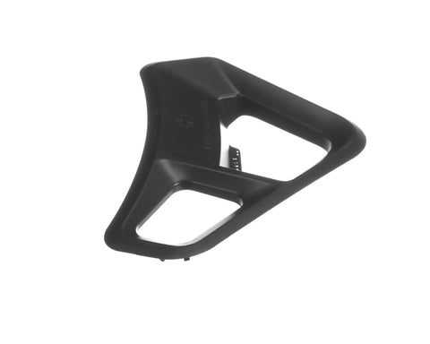 Dispenser Bezel Replacement For Washer W11094976 Compatible OEM Style Part, black plastic, shown in angled view.