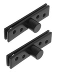 2-Piece Stainless Steel Hidden Pivot Hinges for Concealed Doors, black finish, durable rotating concealed door hardware set