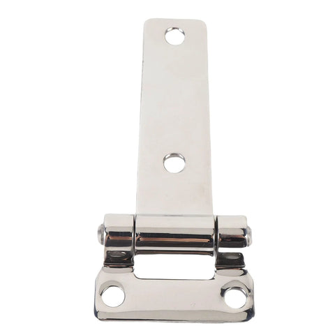 T-shaped stainless steel door hinge with mounting plate; heavy-duty hatch hinge for van, RV, yacht