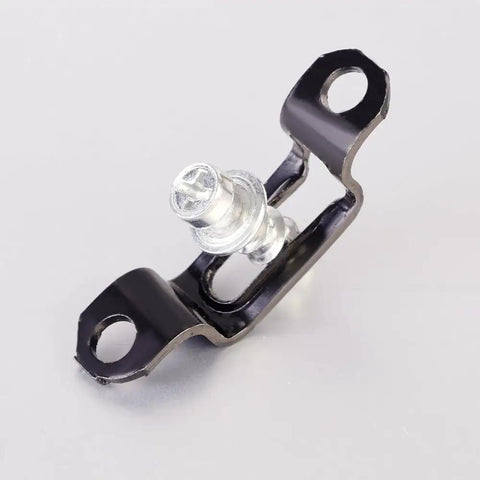 Rock Solid Invisible Cabinet Connectors 10 Pack Slick Black Metal Furniture Brackets With Recessed Cupboard Hinges showing a detailed metal connector.