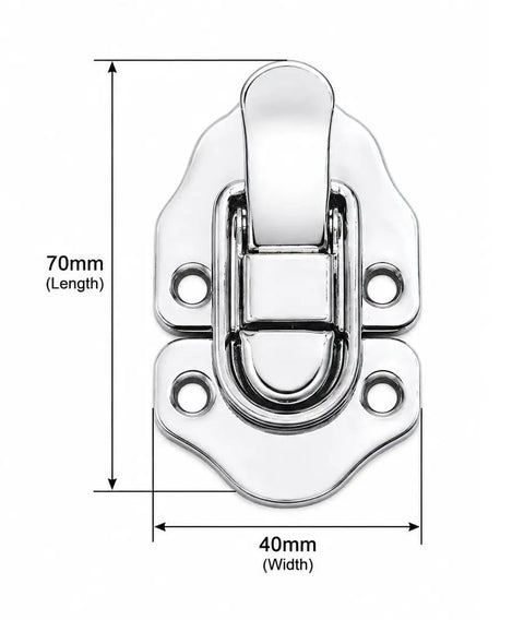 Heavy Duty Toggle Catch Lock Metal Hasp Latch Clasp For Chest Box Gift Bag Suitcase Furniture Hardware DIY With Screws Secure Buckle Strong Build Quality 70x40mm Package, silver 70x40mm