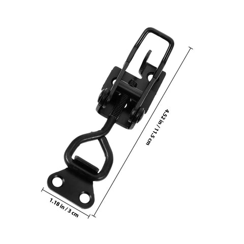 Heavy Duty Adjustable Toggle Clamp Pull Latch For Tool Boxes And Industrial Equipment dimensions in cm and inches