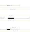 Dimensions of Pro Grade BMX Bike Gyro Brake Cable Kit With Front And Rear Cables Upper And Lower Cables Spinner Rotors