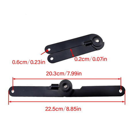 180 Degree Rotating Folding Hinges for Cabinets and Furniture, Heavy Duty Iron Lid Hinge with measurement details.