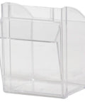 Side view of a clear bin from TiltView Plastic Storage Cabinet With Tilt Out Bins A Versatile Organizer For Home Office School And Workshop Use As A Makeup Organizer Hardware Box Medical Supply Organizer And Teacher Toolbox.