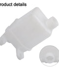 Oil Storage Tank For Outdoor Power Equipment, Plastic Transmission Reservoir, side view showing nozzle and durable plastic construction