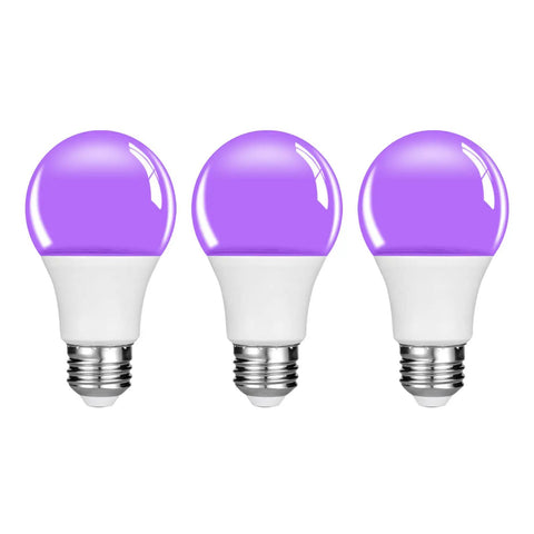 Purple variant of 100W Equivalent LED A19 Light Bulbs 1200 Lumens E26 Standard Base 2700K Warm White Non Dimmable Six Pack