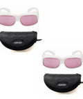 Legit 2 Pack Laser Safety Glasses Providing Hardcore 808Nm Infrared Protection For Tattoo Removal And Brow Cleanup with pink lenses and cases.