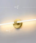 Two Pack Brass Gold Vanity Light Bar Set For Bathroom LED Wall Sconces Over Mirror Dimmable 23.75 Inch Length