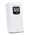 Outdoor Wireless Temperature And Humidity Sensor For Backyard Garden Courtyard And Basement No Fuss Setup Weatherproof Remote Sensor In White For Real Time Readings front view
