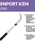 Beefy Heavy Duty Harvest Sickle With Carbon Steel Blade And Aluminum Handle, 14.5 Inch Tubular Shaft with 9 Inch Hooked Blade